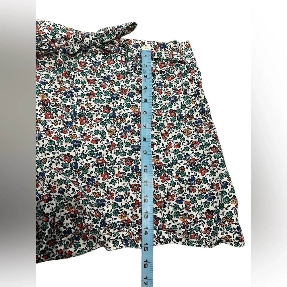 J. Crew Pleated High Rise Waist Tie Belted Floral Shorts Multicolor Size 14